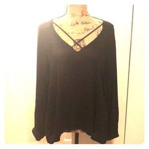 Criss cross long sleeve Lush top from Nordstrom